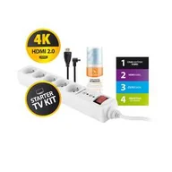 Listwy zasilające - Listwa zasilająca GoGEN TV STARTER KIT 3, HDMI 2.0 (TVSTARTERKIT3) Biała - miniaturka - grafika 1