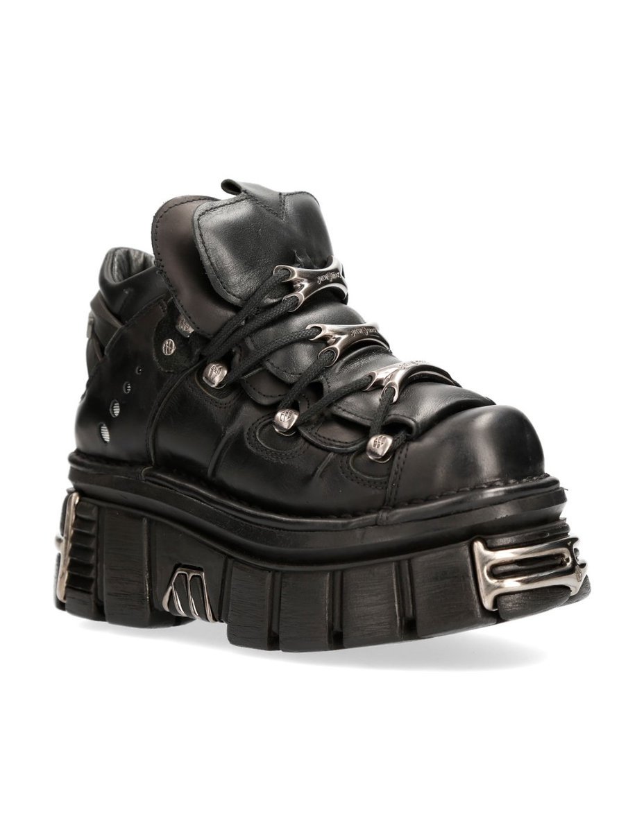 buty NEW ROCK ANKLE BOOT BLACK TOWER WITH LACES [M-106-S112]-42