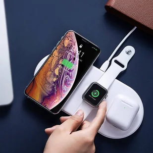Baseus 3w1 ładowarka bezprzewodowa Qi do telefonu, Apple Watch i słuchawek AirPods 18W biały (WX3IN1-02) - Ładowarki do telefonów - miniaturka - grafika 13