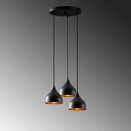 Lampy sufitowe - Opviq Żyrandol Tattoo 6201 3-pkt. okrągła czarna/złota - miniaturka - grafika 1