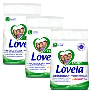 Lovela Family, Zestaw Proszek do Prania Kolorów 3 x 2,1kg - Środki do prania - miniaturka - grafika 1
