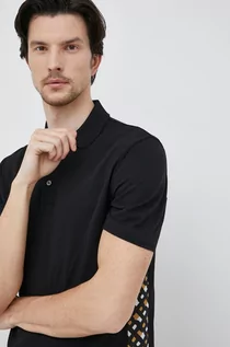 Koszulki męskie - BOSS polo bawełniane kolor czarny wzorzysty - Boss - grafika 1