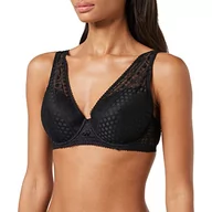 Biustonosze - ESPRIT Watowany biustonosz z fiszbinami z graficzną koronką, czarny, 80B - miniaturka - grafika 1