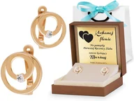 Kolczyki - Murrano Złote Kolczyki 333 Modern Okręgi Grawer ZK-067 - miniaturka - grafika 1