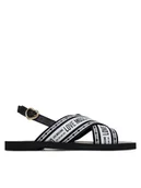 Sandały damskie - LOVE MOSCHINO Sandały San Lod Micro20 JA16142G0MIX200A Czarny - miniaturka - grafika 1