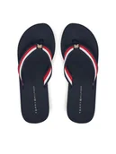 Klapki i japonki damskie - Tommy Hilfiger Japonki Th Corporate Wedge Beach Sandal FW0FW08520 Granatowy - miniaturka - grafika 1