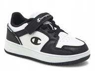 Buty dla dziewczynek - Buty dziecięce CHAMPION S32414-WW019 sportowe biało czarne 29,5 - miniaturka - grafika 1