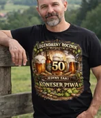 Moda i Uroda OUTLET - Męska Koszulka na 50 urodziny dla konesera piwa - miniaturka - grafika 1