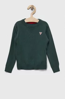 Swetry dla chłopców - Guess sweter dziecięcy kolor zielony lekki - grafika 1