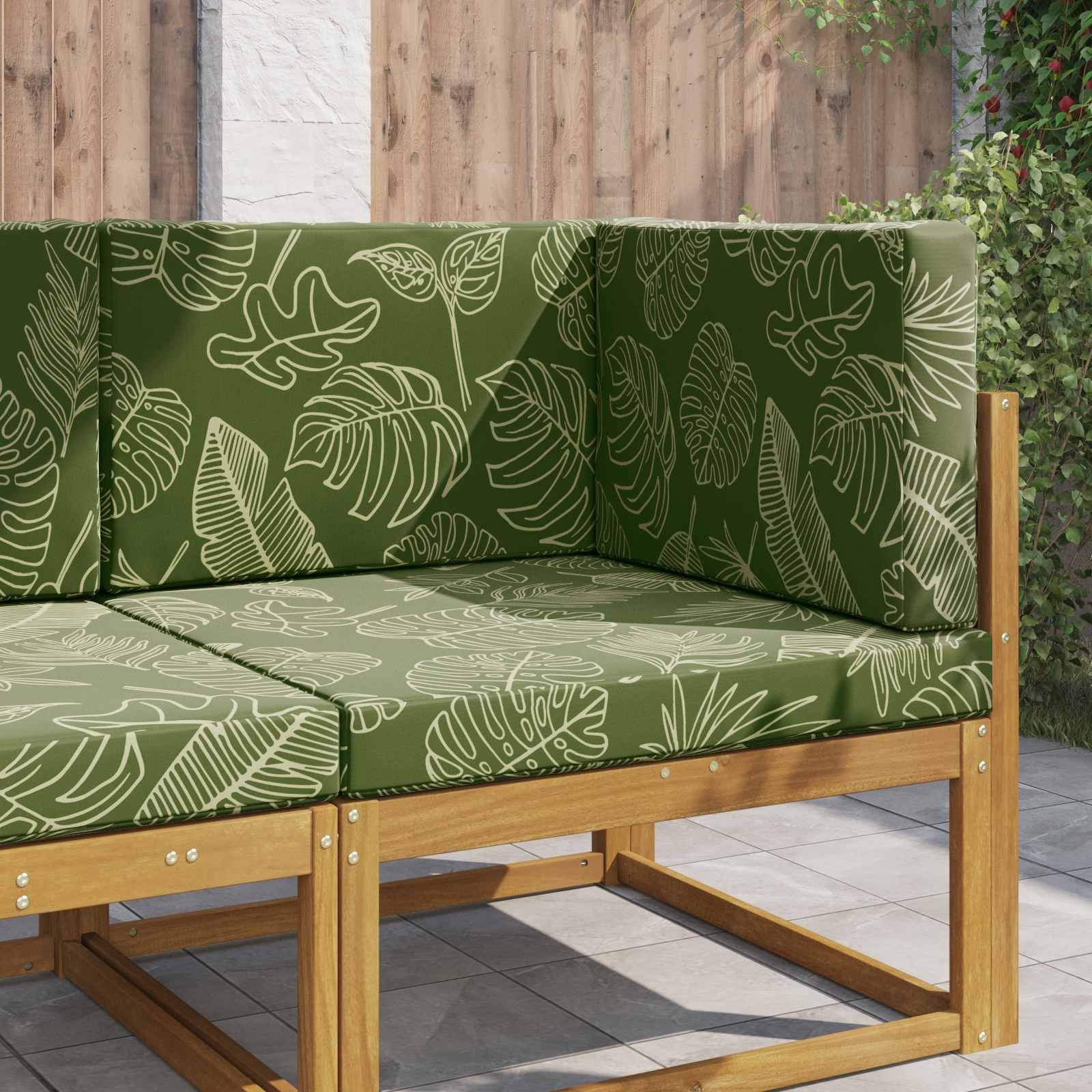 vidaXL Poduszka do sofy na zewnątrz 3 pcs Wzór liścia Poliester