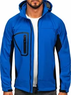 Kurtki męskie - Kurtka męska softshell niebieska Denley T019 - miniaturka - grafika 1