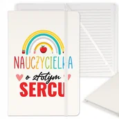 Notesy i bloczki - NOTES BIAŁY W LINIE Z GUMKĄ A5 DLA NAUCZYCIELA WZ - miniaturka - grafika 1