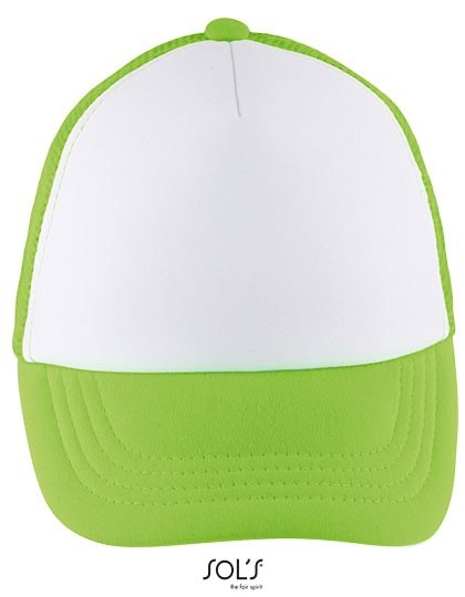 SOLs 03091 Czapka dziecięca Bubble Kids Cap, 5-panelowa - Kolor: Biały/Neon Green - Rozmiar: Jeden rozmiar