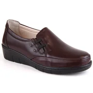 Półbuty damskie - Skórzane komfortowe półbuty damskie z gumką bordowe T.Sokolski J304 czerwone - ButyModne - miniaturka - grafika 1