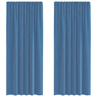 Zasłony - vidaXL Zasłony woalowe z kieszeniami na drążek 2 szt. Royal Blue - miniaturka - grafika 1