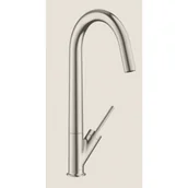 Baterie kuchenne - Hansgrohe 12801800 Starck Jednouchwytowa bateria kuchenna 300 z wyciąganą wylewką stal szlachetna - miniaturka - grafika 1