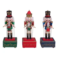 Ozdoby bożonarodzeniowe - Dziadek do orzechów pozytywka na kwadratowej podstawie 30 cm - miniaturka - grafika 1