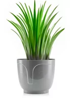 Donice - Osłonka na kwiaty rośliny DONICZKA ozdobna twarz głowa SZARA na parapet eko - miniaturka - grafika 1