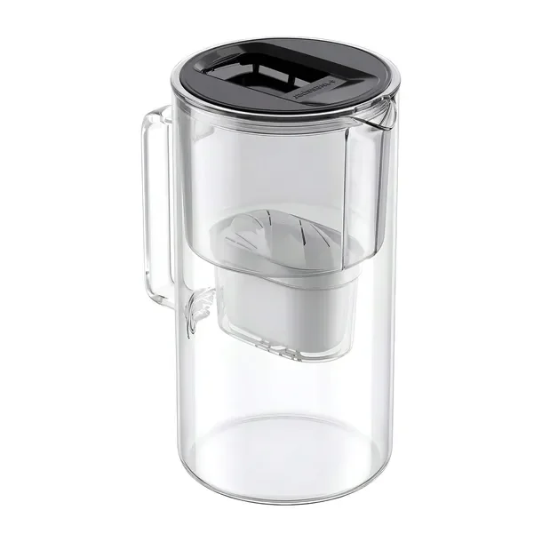 Dzbanek filtrujący szklany Wessper D2 Borosilicate, 3 l, czarny