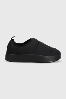 Buty dla dziewczynek - adidas Originals kapcie dziecięce PUFFYLETTE J kolor czarny - grafika 1