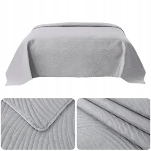 NARZUTA kapa pled 200x220 PIKOWANA tłoczona MIKROFIBRA Federico SZARA - Koce - miniaturka - grafika 1