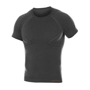 Koszulki sportowe męskie - Brubeck - Koszulka termoaktywna z krótkim rękawem Active Wool Merino - Grafitowa - SS11710 - grafika 1