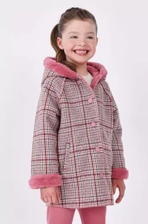 Kurtki i płaszcze dla dziewczynek - Mayoral płaszcz dziecięcy z domieszką wełny kolor różowy - grafika 1