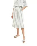 Spódnice - TOM TAILOR Damska 1036678 spódnica midi 31948-Offwhite Brown pionowe paski, 38, 31948 – Offwhite Brown pionowe paski, 38 - miniaturka - grafika 1