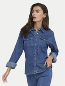 Koszule damskie - ONLY Koszula jeansowa Sasia 15352339 Niebieski Slim Fit - miniaturka - grafika 1