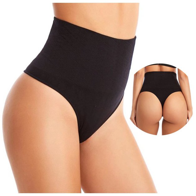 Majtki Wyszczuplające Stringi Korygujące Brzuch 2Xl Czarne