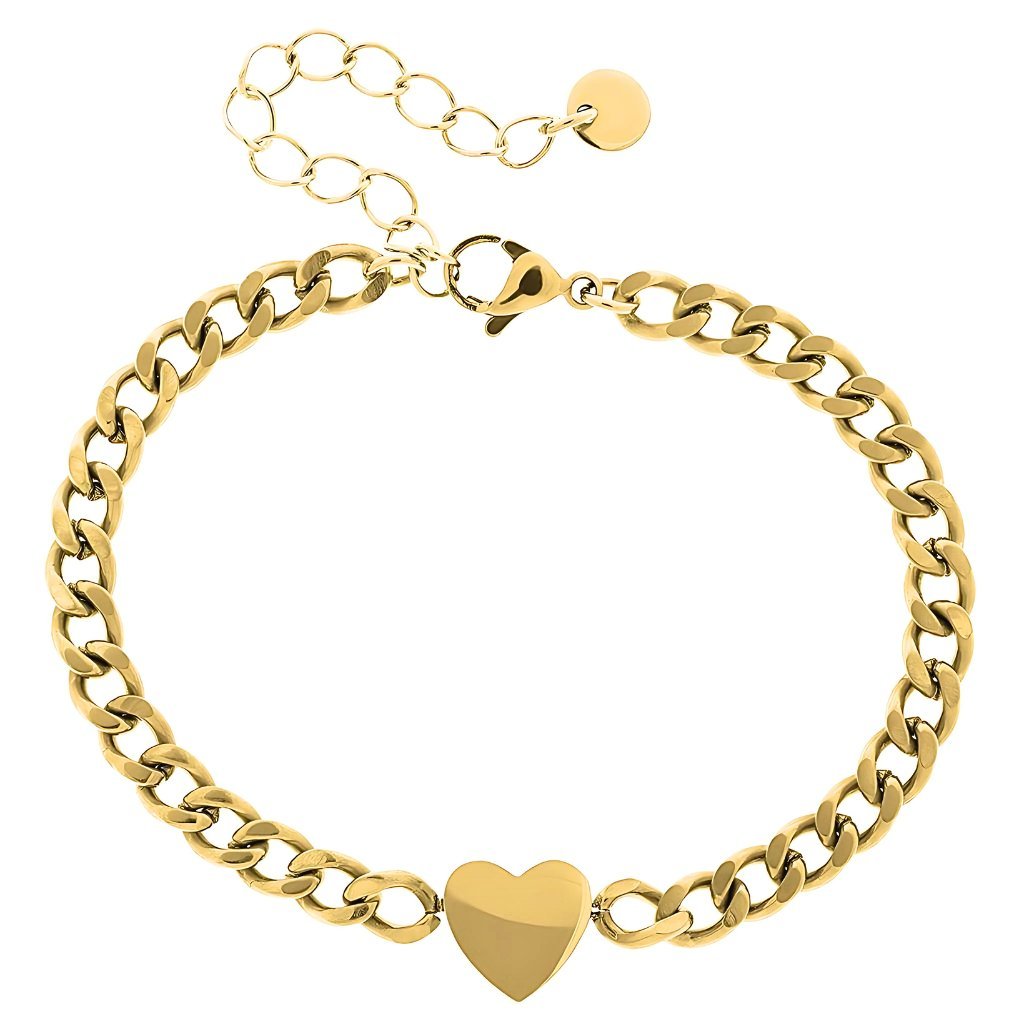 Bransoletka damska SERCE pancerka regulowana STAL