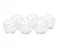 Świece - Świece kule ŚNIEŻYNKA 9cm świeczki kule 6szt BIAŁE - miniaturka - grafika 1