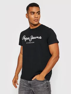 Koszulki męskie - Pepe Jeans T-Shirt Original PM508210 Czarny Slim Fit - grafika 1