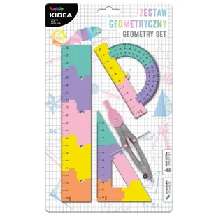 Zestaw geometryczny puzzle 20cm 4el Kidea Derform - puzzle - Akcesoria kreślarskie - miniaturka - grafika 1