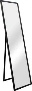 Lustro stojące Giovinazzo 150x35 cm pełnowymiarowe lustro rama MDF prostokątne lustro ubraniowe uchylne pochylane czarne - Lustra - miniaturka - grafika 1
