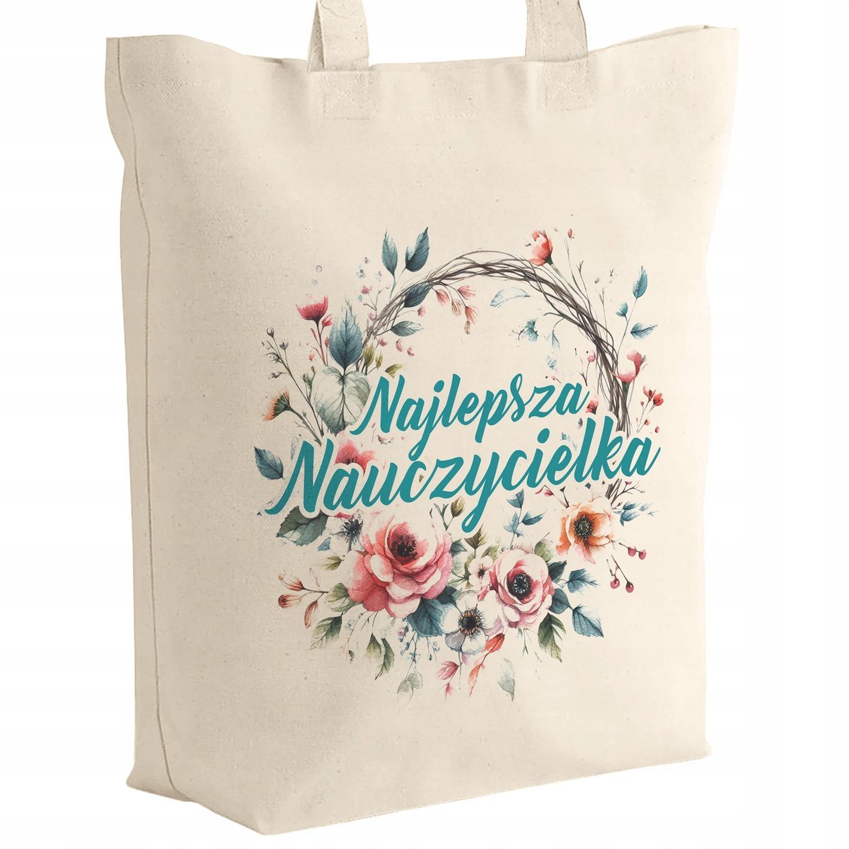 Torba bawełniana z dnem Dzień Nauczyciela Najlepsza Nauczycielka Prezent