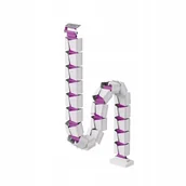 Pozostałe akcesoria sieciowe - Organizer na kable Maskownica 130cm na ŚRUBY Spacetronik prowadnica biała - miniaturka - grafika 1