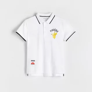 Koszulki dla chłopców - Reserved - T-shirt polo Pokémon - Biały - grafika 1