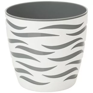 Doniczka sahara DUO 18 cm biały + beton 7508 - Donice - miniaturka - grafika 1
