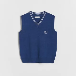 Bluzy dla chłopców - Reserved - Kamizelka z haftem - Niebieski - grafika 1