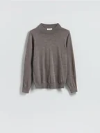 Swetry damskie - Reserved - Sweter z wełny merino - brązowy - miniaturka - grafika 1