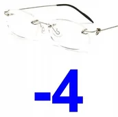 Okulary korekcyjne, oprawki, szkła - OKULARY KOREKCYJNE bezramkowe kujonki -4 - miniaturka - grafika 1