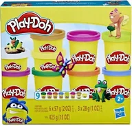 Masy plastyczne - Playdoh F7966 Ciastolina Tęczowe kolory 9-pak 425g - miniaturka - grafika 1