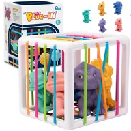 Zabawy w naśladowanie dorosłych - WOOPIE Elastyczna Kostka Sensoryczna Sorter dla Dzieci Kolorowe Dinozaury 6 el. - miniaturka - grafika 1