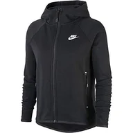 Bluzy damskie - Nike W NSW TCH FLC CAPE bluza damska, czarna/(biała), XS - miniaturka - grafika 1