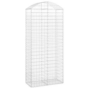 VIDAXL Łukowaty kosz gabionowy 100x50x220/240 cm, galwanizowane żelazo - Ogrodzenia - miniaturka - grafika 3