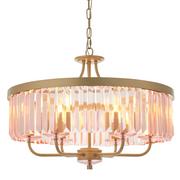 Lampy sufitowe - Żyrandol kryształkowy L&-191942 Light& szkło różowe szampański - miniaturka - grafika 1