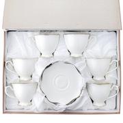 Filiżanki - Florina Filiżanki ze spodkiem Liric New Bone China 6 osób 12 sztuk - miniaturka - grafika 1