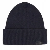 Czapki damskie - CALVIN KLEIN GRANATOWA WEŁNIANA MĘSKA CZAPKA BEANIE I1C - miniaturka - grafika 1