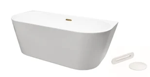 Wanna wolnostojąca Besco Vica New 170x80 cm owalna biały połysk klik klak bialy WAS-170VNBI - Wanny - miniaturka - grafika 1